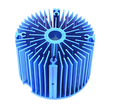 Cold-forged aluminum heat sink.016