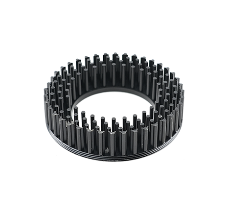 Cold-forged aluminum heat sink.034